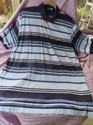 LD Sport Blue and white men's golf shirt size XL