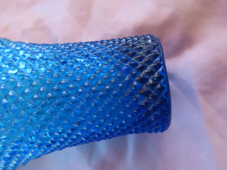 blue press glass vase