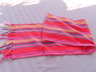 Long stripped orange & purple scarf
