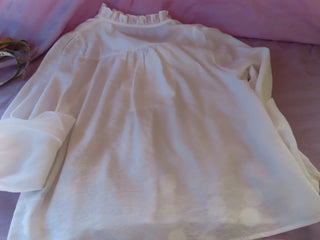 White cotton long sleeve blouse