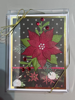 Boxed Variety Set of 8 Poinsettia Cards