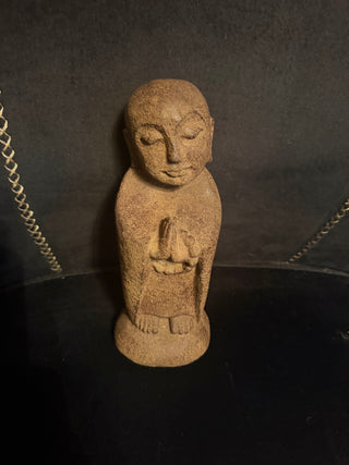 Volcanic Stone Jizo Statue 8" Buddha