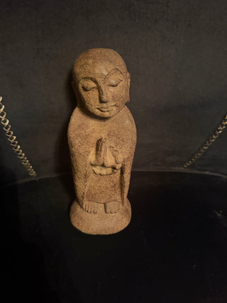 Volcanic Stone Jizo Statue 8" Buddha