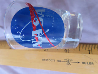NASA shot glass clear