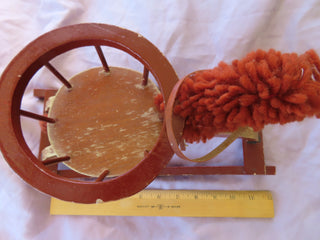 Wooden rocking horse toy w/ basket