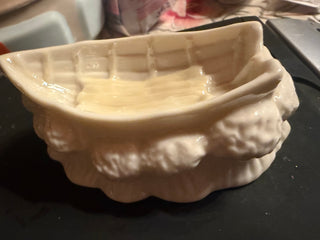 Vintage Belleek Row Boat Trinket Dish As Tray Salt Cellar Ring Dish