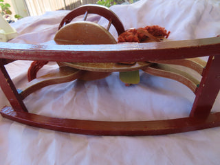 Wooden rocking horse toy w/ basket