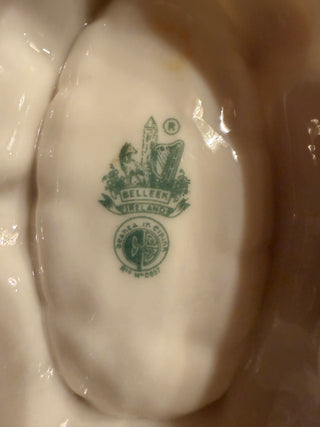 Vintage Belleek Row Boat Trinket Dish As Tray Salt Cellar Ring Dish