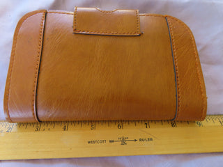 Leather wallet w/ cowboy hat horse shoes