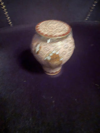 Miniature Cloisonne Enamel Urn Praying Hands Prayer Design Keepsake Ginger Jar
