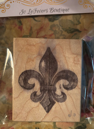 Fleur de Lis Rubber stamped, loved & used RCD