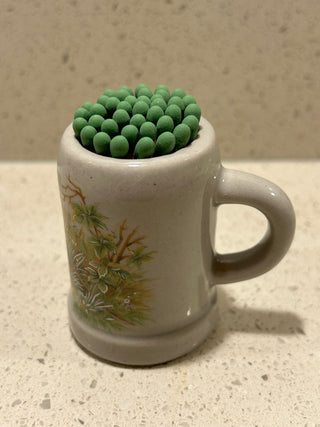 Mini Vintage Stoneware Stein/Match Holder, Pheasant
