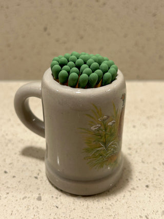 Mini Vintage Stoneware Stein/Match Holder, Pheasant