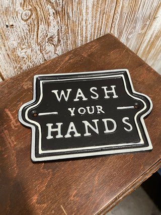 8.5" Wash Your Hands Sign Hearth & Hand--SP
