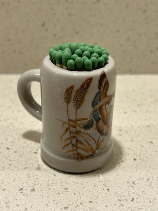 Mini Vintage Stoneware Stein/Match Holder, Mallard
