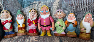1980's Seven Dwarfs squeeze toy set