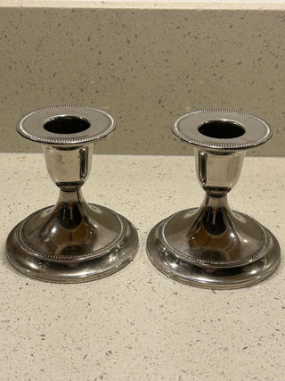 Silver Plated Candlestick Holders, Set of 2, Made in England