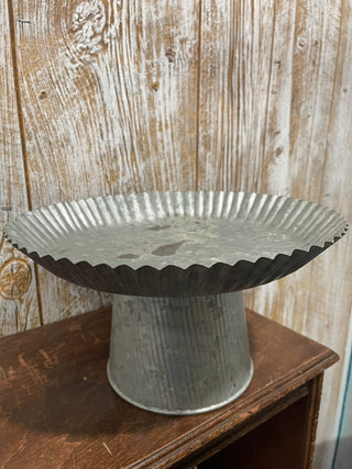 12" Faux Galvanised Metal Cake Stand--SP
