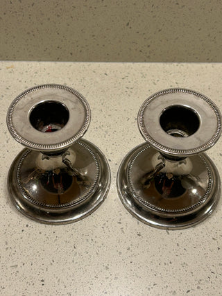 Silver Plated Candlestick Holders, Set of 2, Made in England