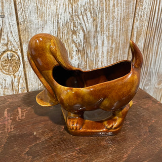 6."x5.5" Vtg Ceramic Basset Hound Planter, USA--SP