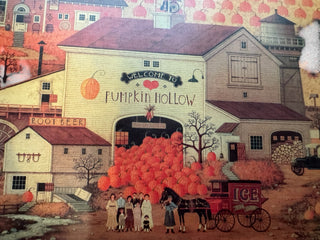 "Pumpkin Hollow" Framed Folk Art Print