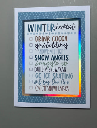 Winter Checklist Pop Up Card