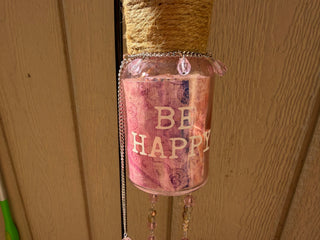 Suncatcher Lighted Jar 18" Be Happy