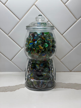 Glass Gumball Machine Jar w/ Marbles - RSV