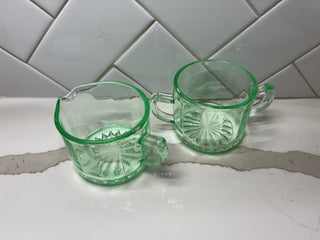 Uranium Glass Cream and Sugar Set (2 pcs) - RSV