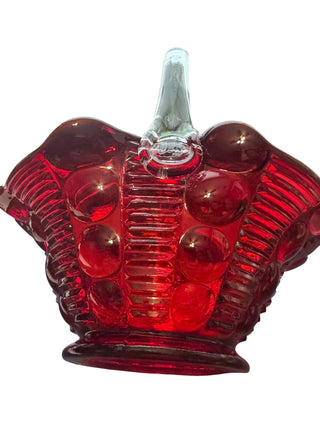 UV Reactive Ruby Red Basket w/Clear Handle
