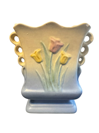 Hull Pink/Blue Tulip Vase - AS IS