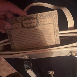 Brighton Fresca Ivory Leather Purse with Embellished Pastel Hearts
