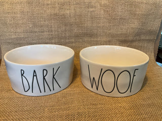 White Ceramic Dog Food Bowl