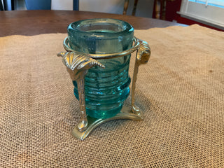 Brass Vase/ Candleholder w insulator