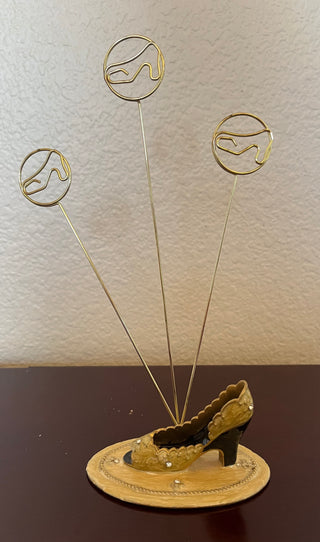 High Heal Shoe Memo, photo holder gold