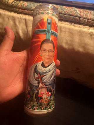 Ruth Bader Ginsburg Parody Devotional Prayer Saint Candle