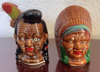 Native Americans salt & Pepper Shakers Vintage