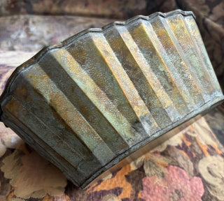 Pleated Patina Metal Container RCD