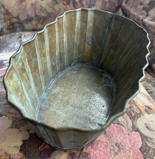 Pleated Patina Metal Container RCD