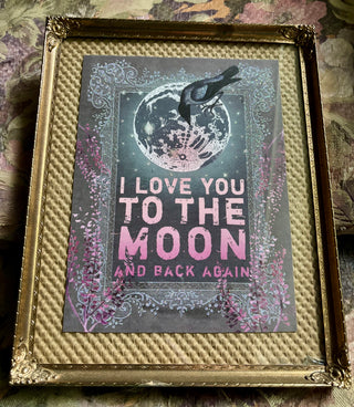 "To the Moon & Back" Print, Vintage Frame RCD