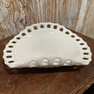 8" Fostoria Randolph Milk Glass White Nappy Dish--SP