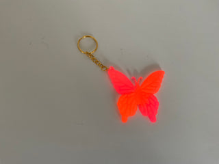 Butterfly Glow In The Dark Keychain Pink/Orange