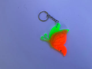 Butterfly Glow In The Dark Keychain Orange/Green