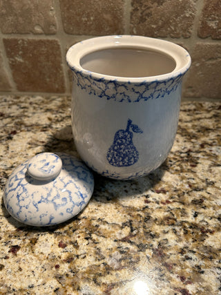Folk Craft Sponge  Canister with Lid