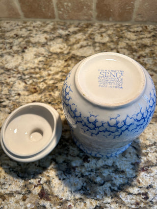Folk Craft Sponge  Canister with Lid