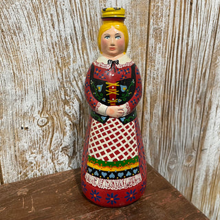 10" Hand Painted Aunt Jemima Glass Bottle--SP