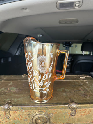 MCM JEANNETTE Carnival Glass Pitcher