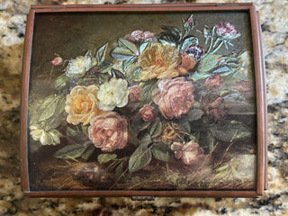 Brass and Glass Floral Trinket Box