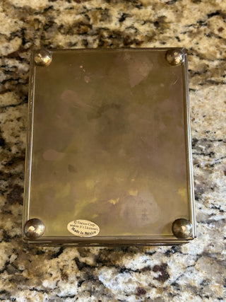 Brass and Glass Floral Trinket Box