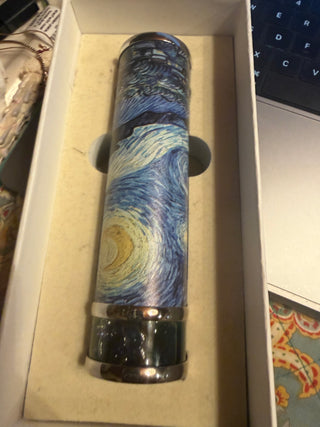 The Starry Night Rotatable Kaleidoscope 5.5" Handmade Full Visual  with natural crystals gems Stone Oil-filled core VV  MTS